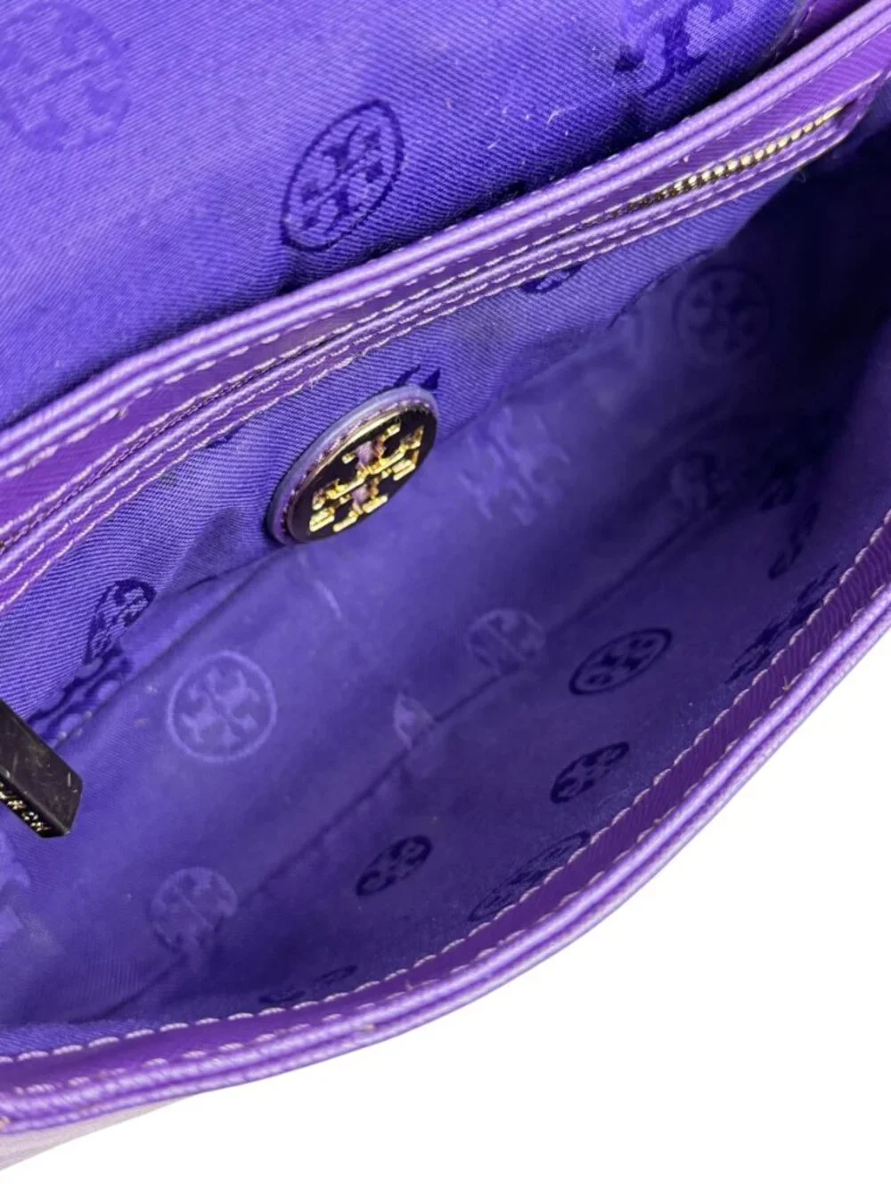 TORY BURCH Robinson Purple Saffiano Leather Crossbody Shoulder Bag